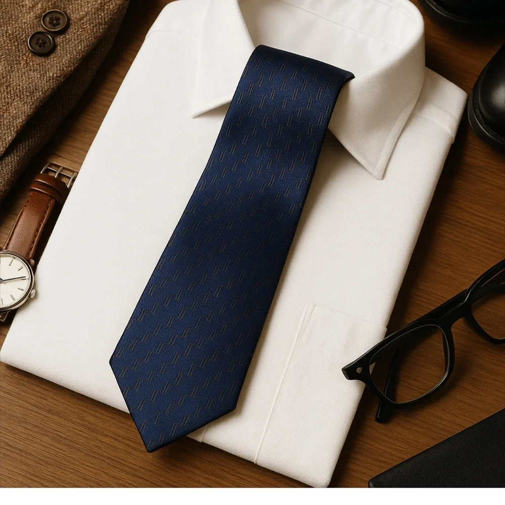 BARCELINO HANDMADE ITALIAN BLUE, GRAY, & BLACK BLOCK SILK TIE ELEGANCE REDEFINED